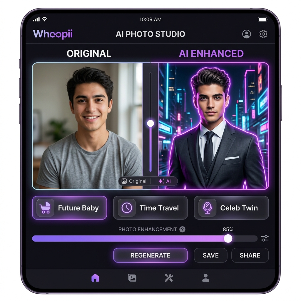 Whoopii - AI Fotoğraf Stüdyosu Ekran Görüntüsü